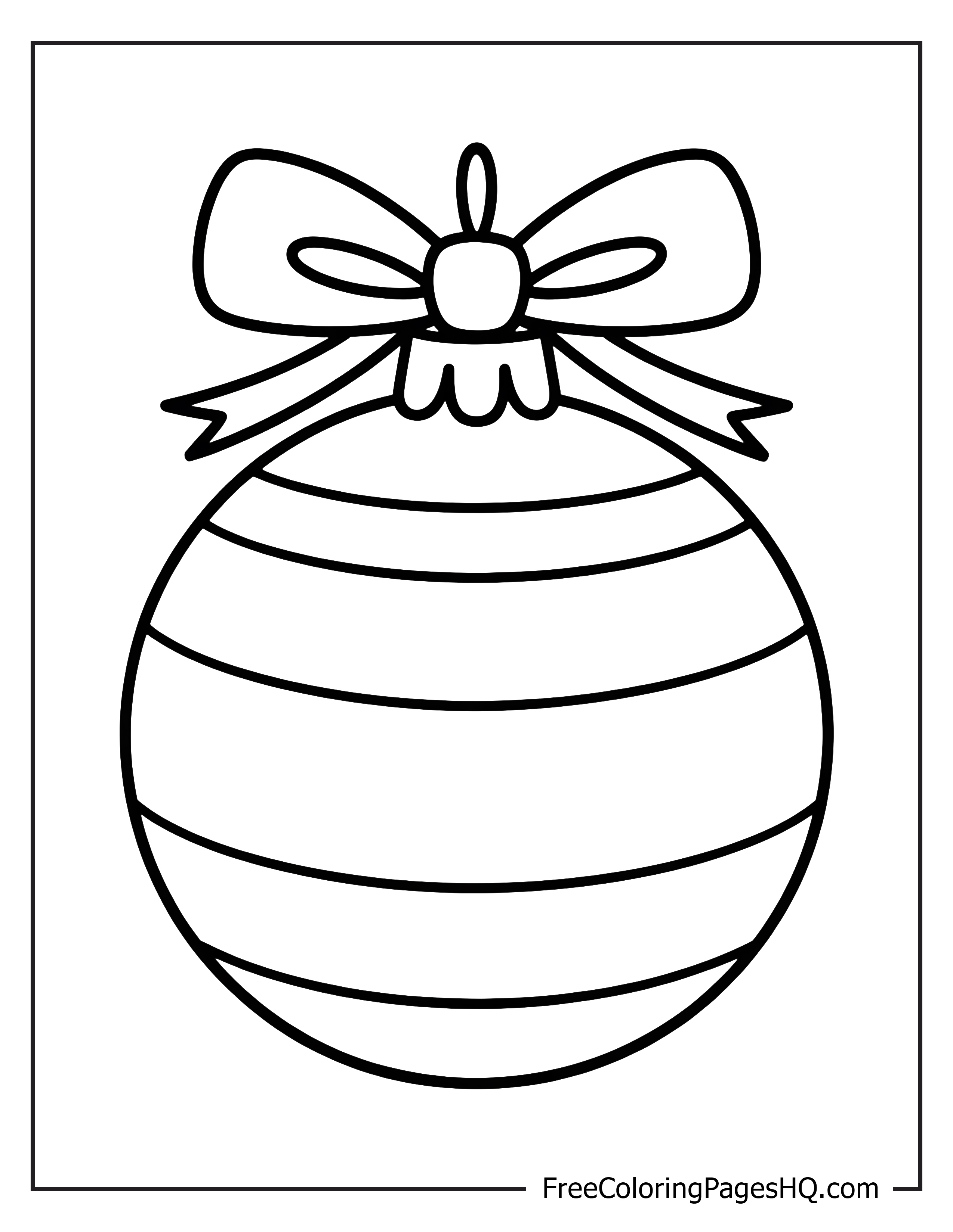 Striped ornament with a bow illustration.