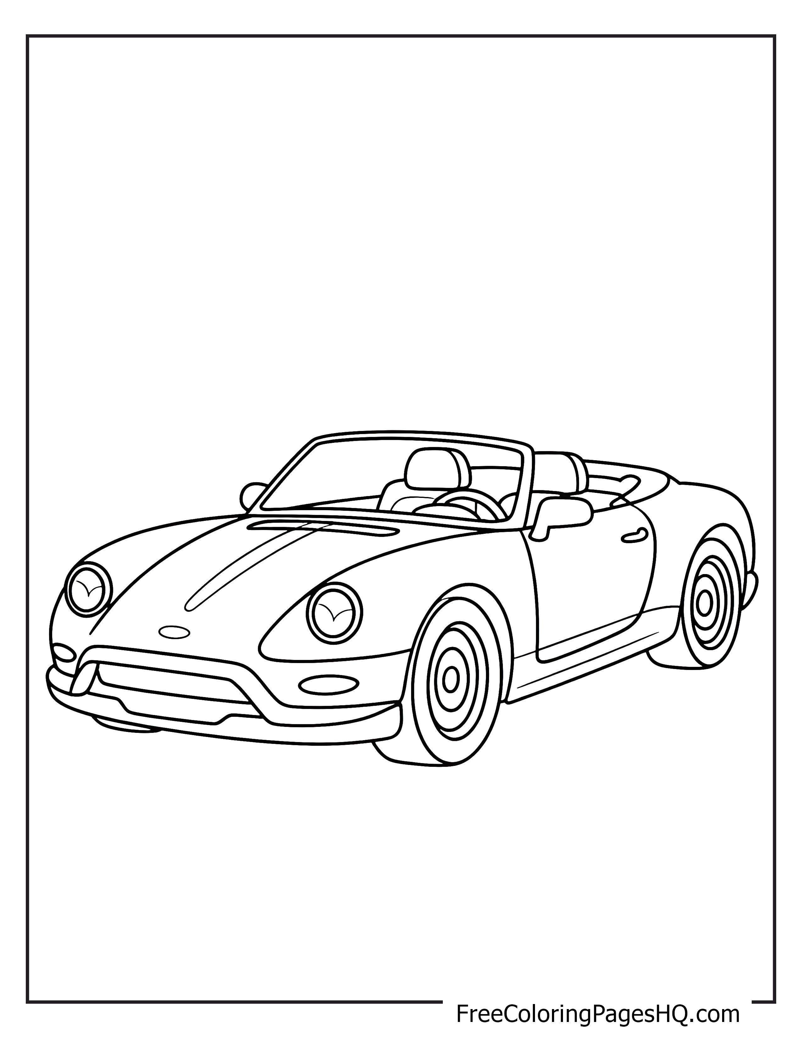 Illustration of a classic convertible car for coloring.