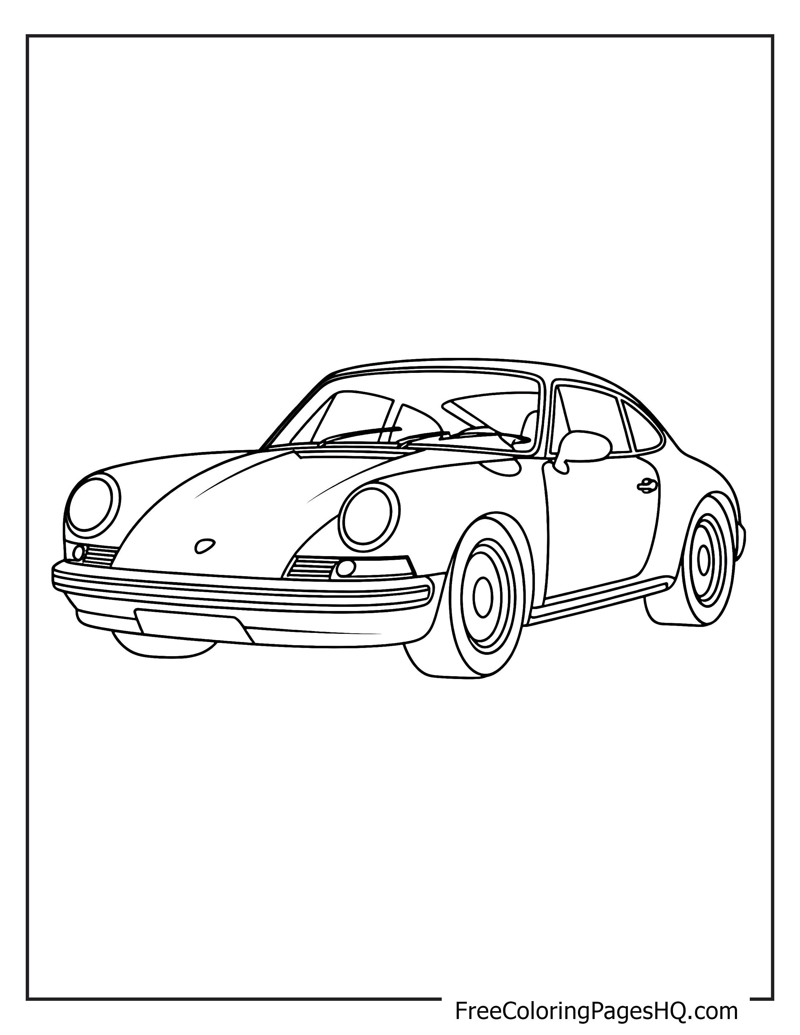 Illustration of a classic sports car for coloring.