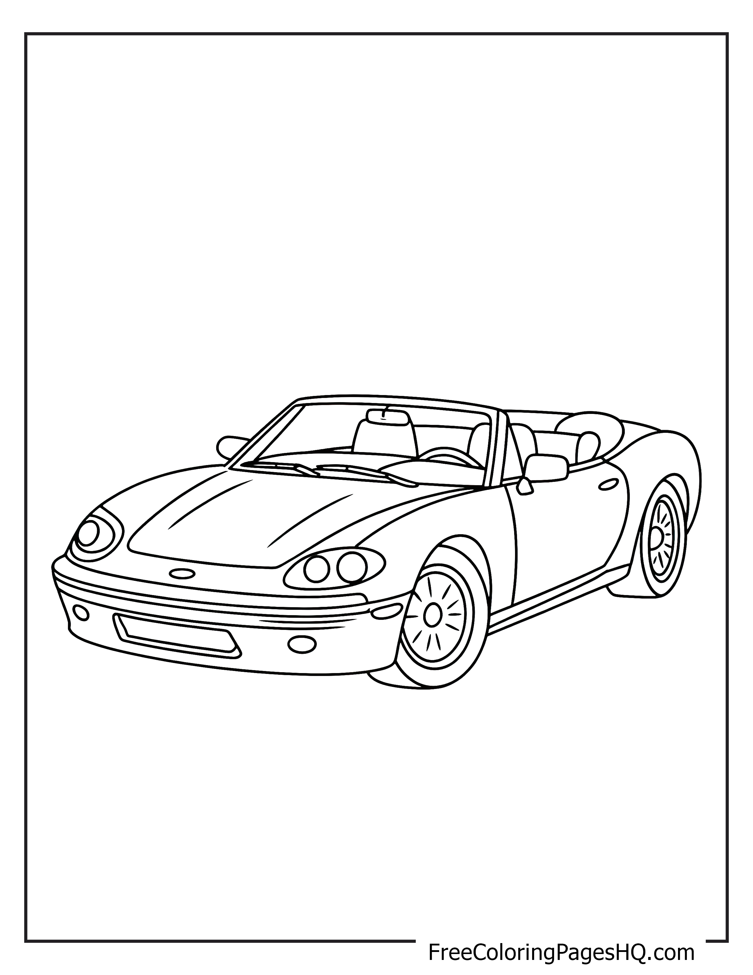 Convertible sports car illustration for kids.