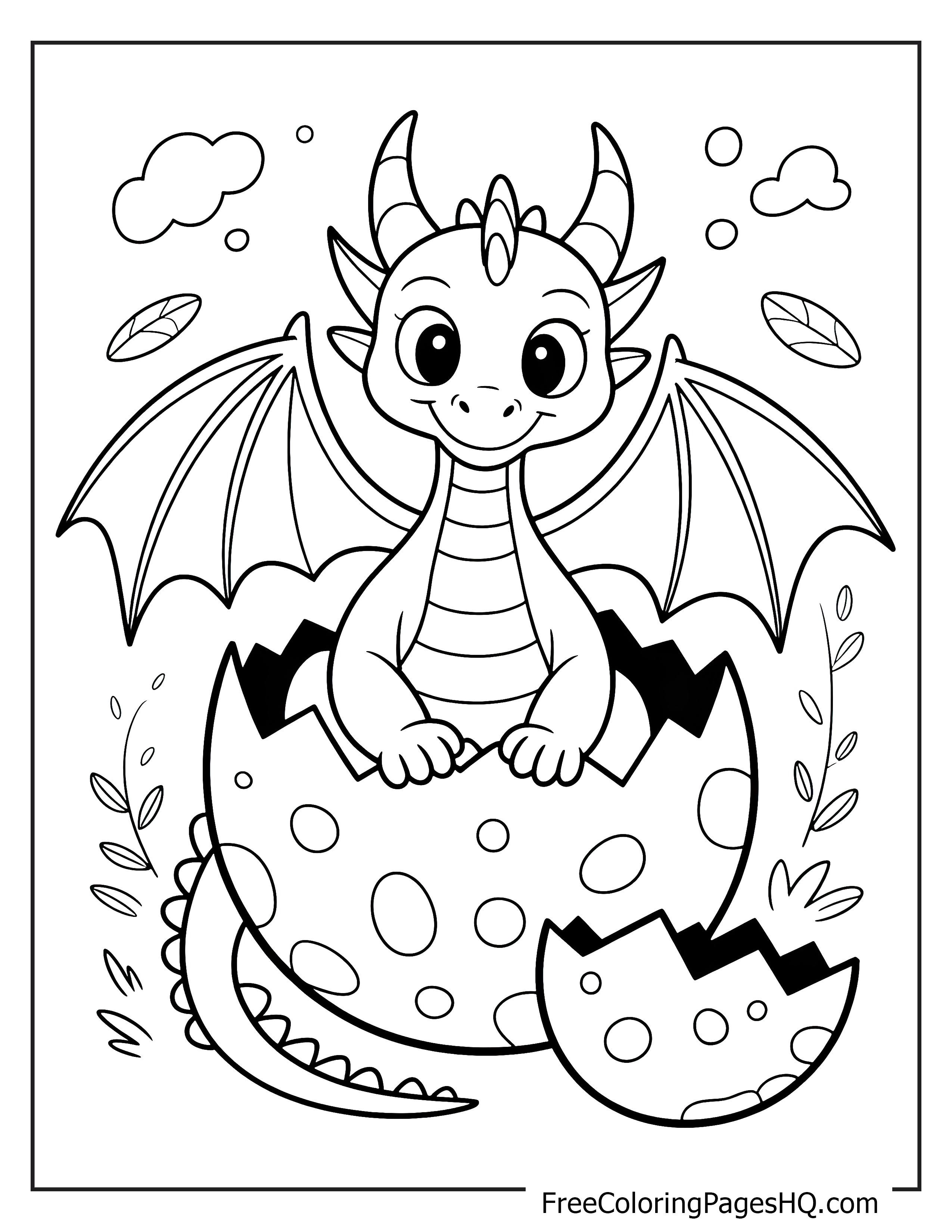 Adorable baby dragon breaking out of its shell.