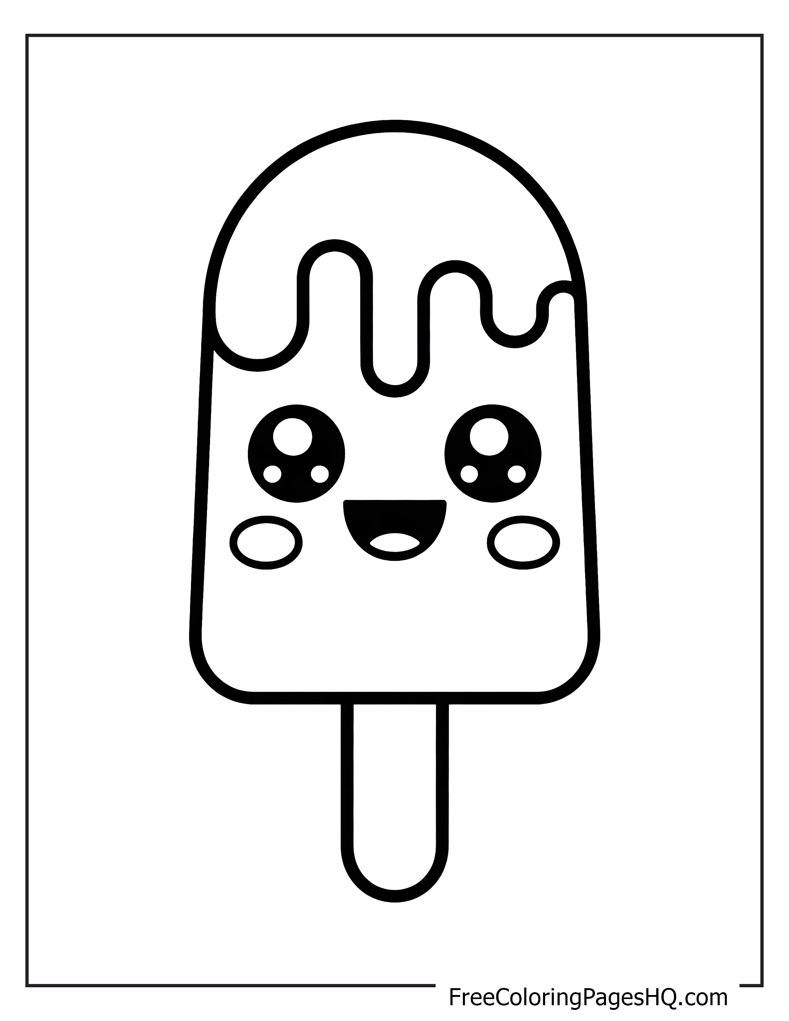 Illustration of a happy popsicle with a smile.