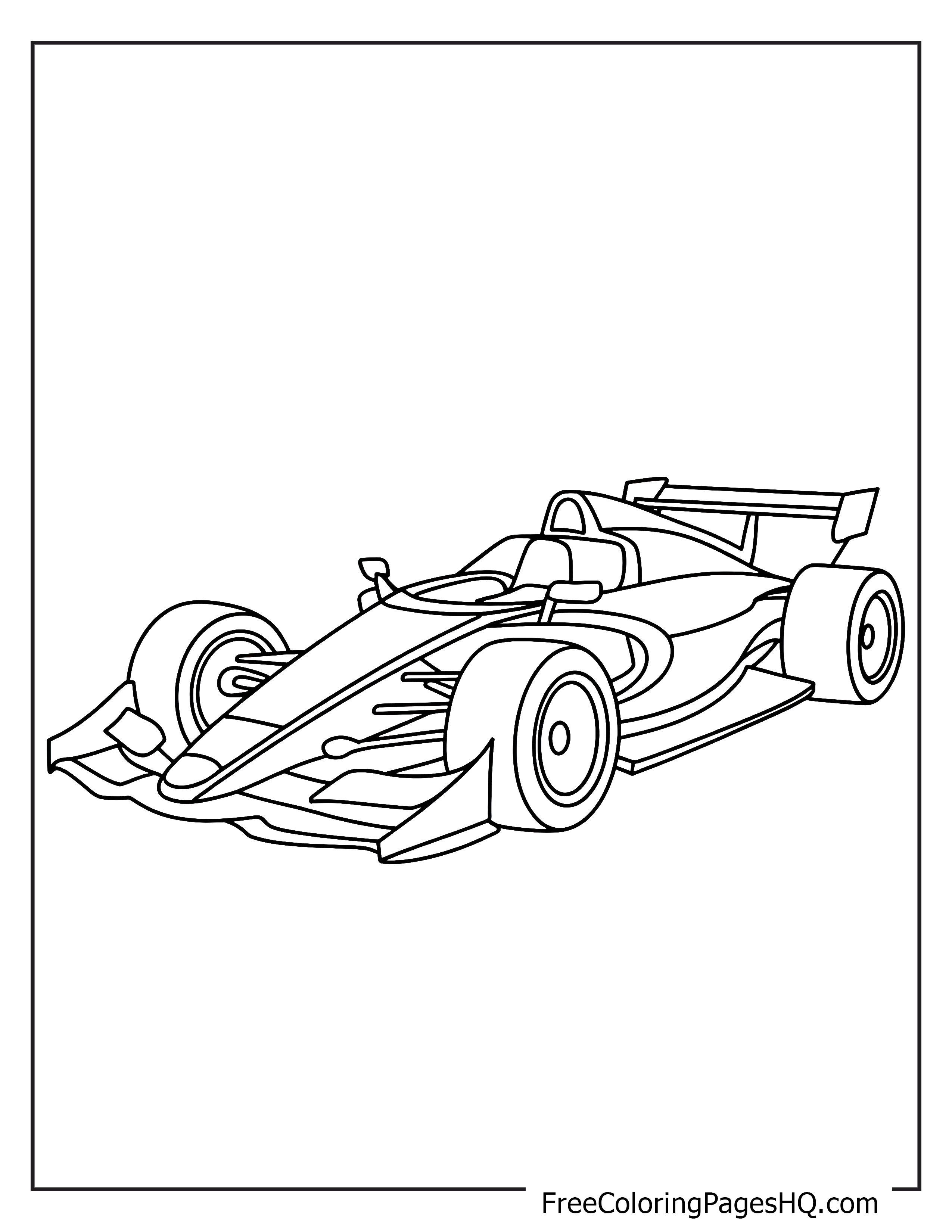 Illustration of a race car from the side view.
