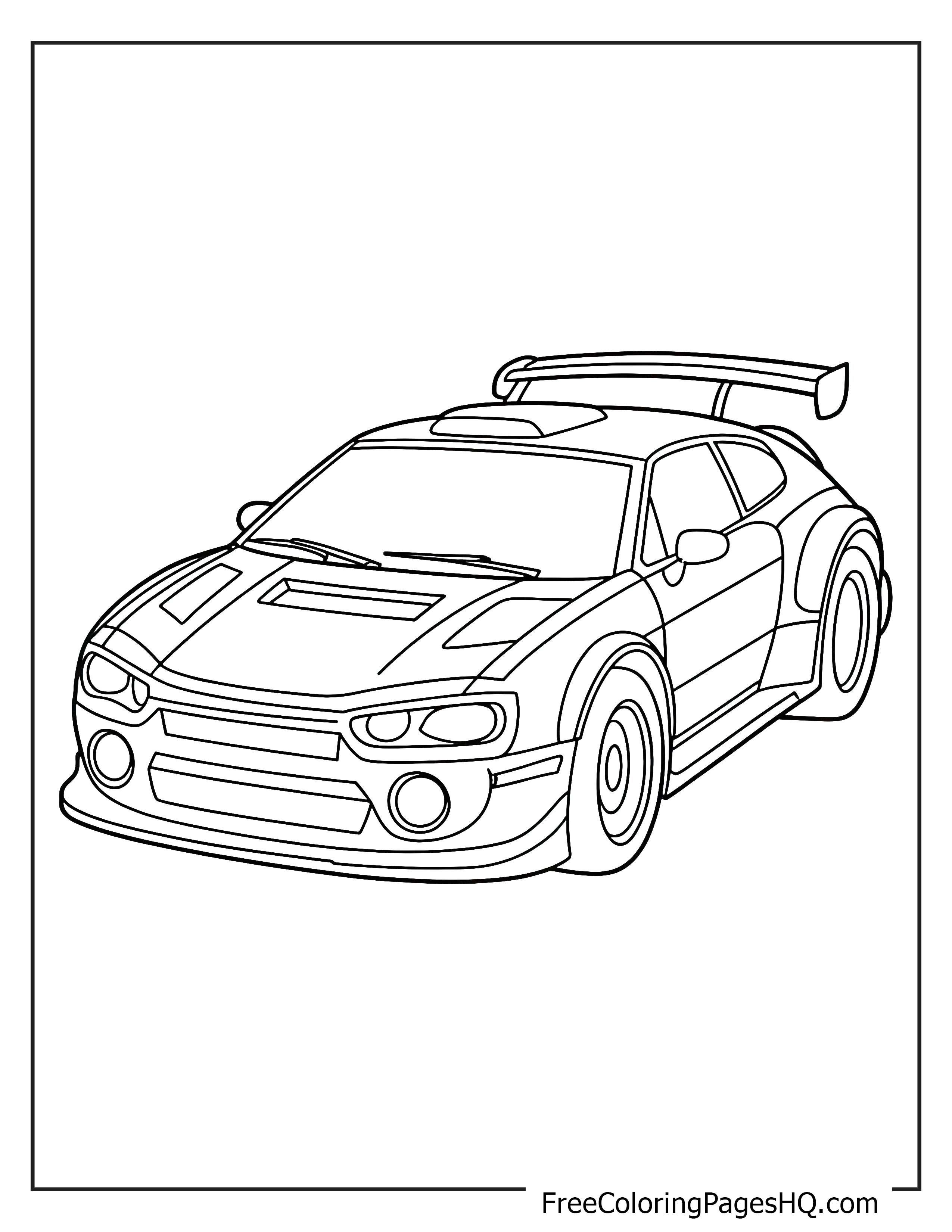 Illustration of a sporty race car for kids.